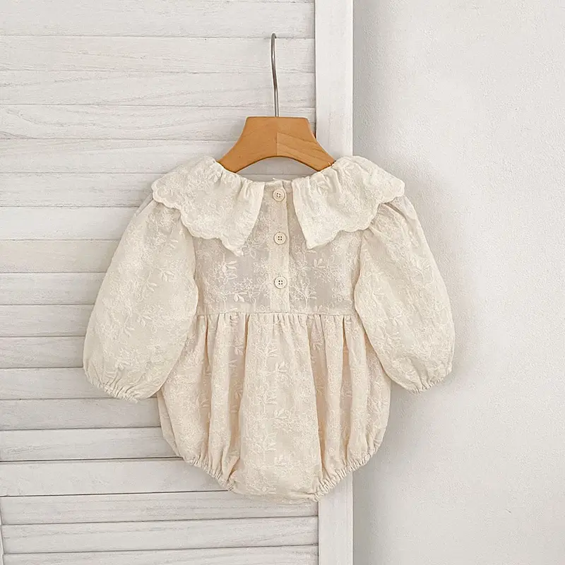 New Autumn Baby Girl Clothing 0-24M Infant Baby Girls Jumpsuit Long Sleeved Cotton Embroidery Newborn Baby Girls Bodysuits