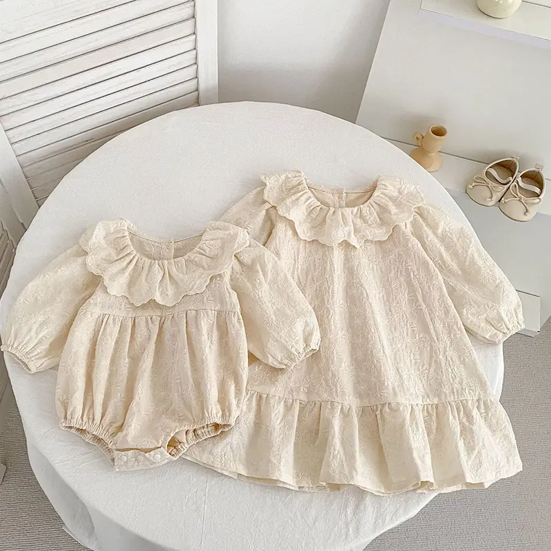 New Autumn Baby Girl Clothing 0-24M Infant Baby Girls Jumpsuit Long Sleeved Cotton Embroidery Newborn Baby Girls Bodysuits