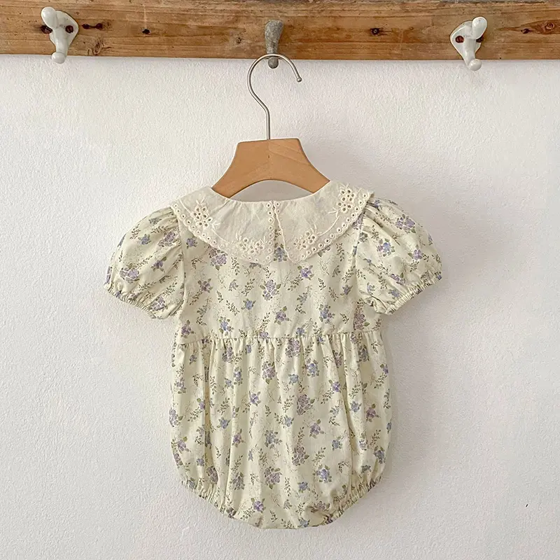 0-24M Sweet Newborn Baby Girls Purple Flowers Romper Cozy Short Sleeve Tulle Baby Tutu Romper Dress Toddler Girls Clothing
