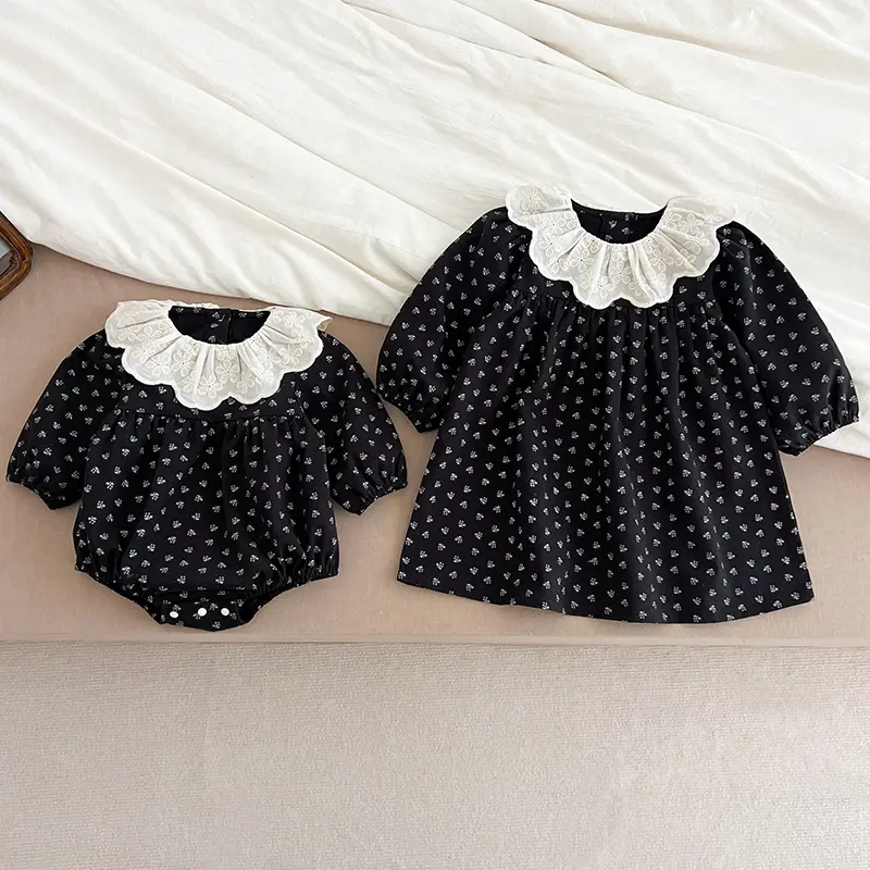 Baby Girl Clothes Flower Spring Soft Cotton Romper Newborn Petal Collar Baby Girl Long Sleeves Romper Fashion Infant Clothing