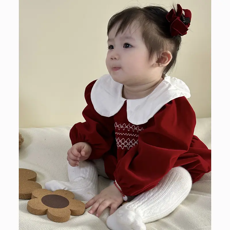 2024 Toddler Romper New Year's Gift Christmas Newborn Baby Girls Romper Girls Cute Corduroy Suspender Rompers Baby Kids Clothing