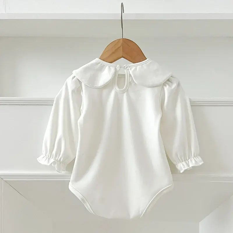 Baby Boys Girl Jumpsuit Autumn Newborn Romper Long Sleeved Solid Color Cotton Splicing Toddler Baby Girl Romper Children Clothes