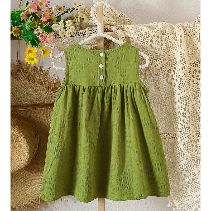 1-6Yrs Kids Clothing Summer Embroidered Cotton Baby Girls Dress Fashion Casual Vest Princess Dress Comfort Children Girl's Dress