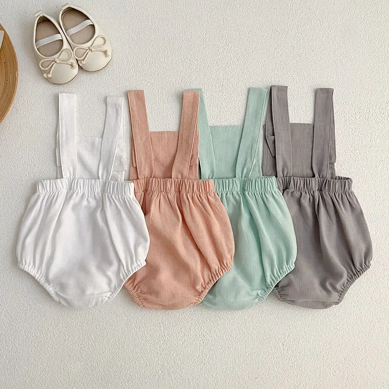 Summer Newborn Kids Baby Girls Boys Rompers Infant Kids Baby Boys Girls Sleeveless Solid Color Rompers Clothes