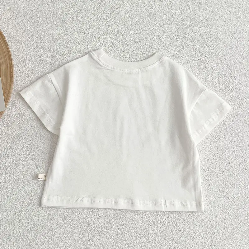Summer Baby Boys Girls T-shirt Toddler Solid Color Top Clothes Korean Style Infant Baby Boys Girls Short Sleeves T-shirt Clothes