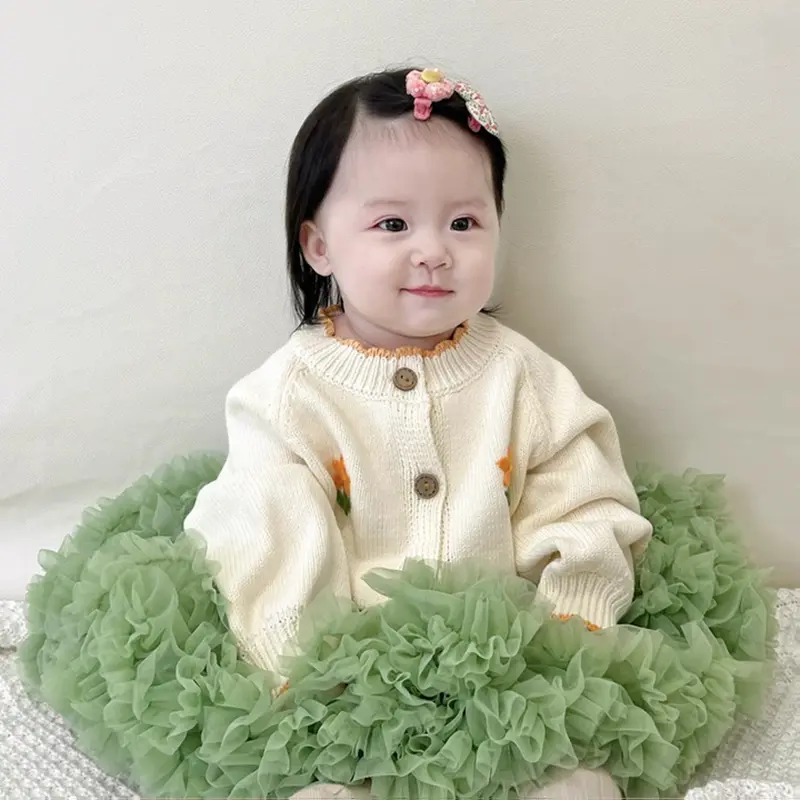 Baby Sweater Knit Infant Boy Girl Cardigan Fashion Cute Embroidery Newborn Girls Clothes Long Sleeve Autumn Cardigan Outerwear