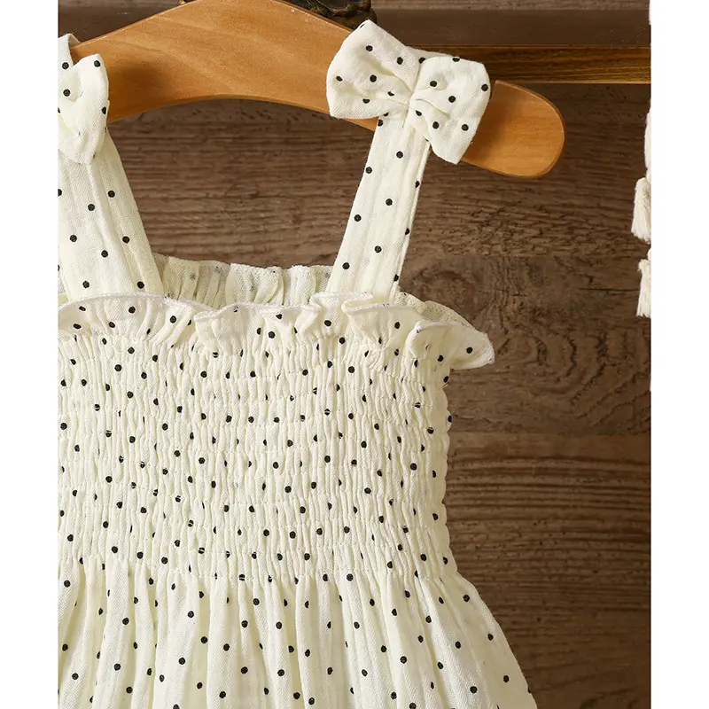 New Baby Cotton Sleeveless Rompers Dot Clothes Newborn Girls Clothes Toddlers Flower Bow Kids One-pieces Bodysuits Summer Outfit