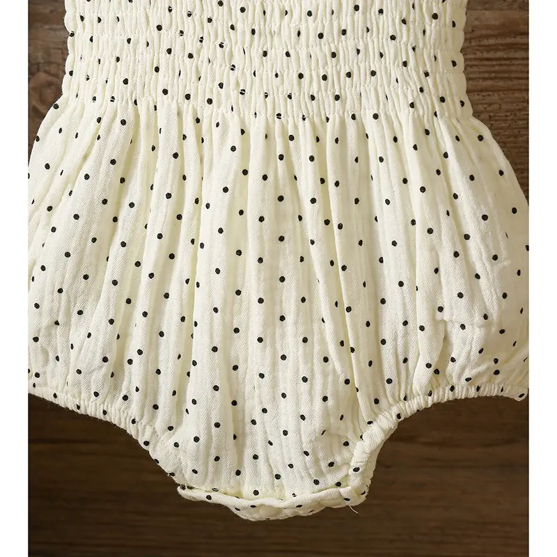 New Baby Cotton Sleeveless Rompers Dot Clothes Newborn Girls Clothes Toddlers Flower Bow Kids One-pieces Bodysuits Summer Outfit