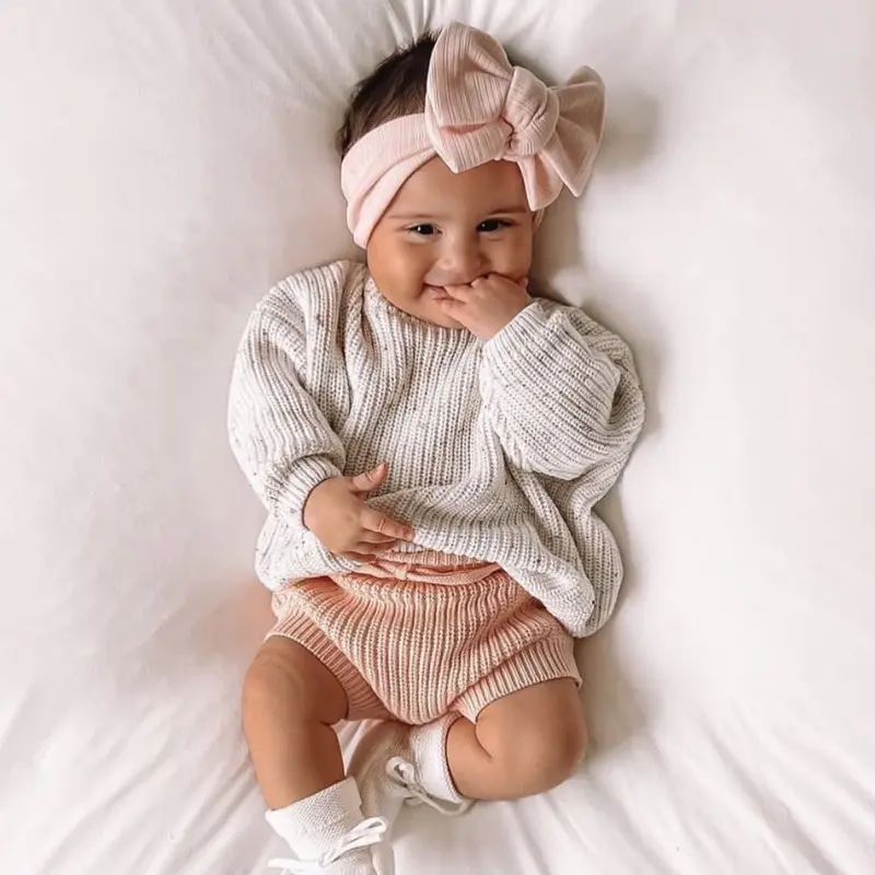 Autumn Kids Sweaters Solid Chunky Knit Girls Sweater Brief Spring Winter Long Sleeve Boys Pullover Warm Knitwear Baby Clothes
