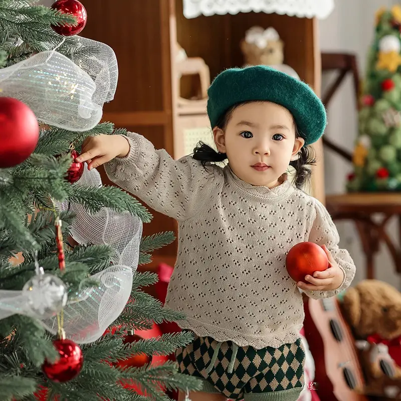 Autumn Children Baby Loose Sweater Knit Winter Hollowed Out Baby Girl Clothes Round Neck Kids Toddler Girl Pullover Baby Outer