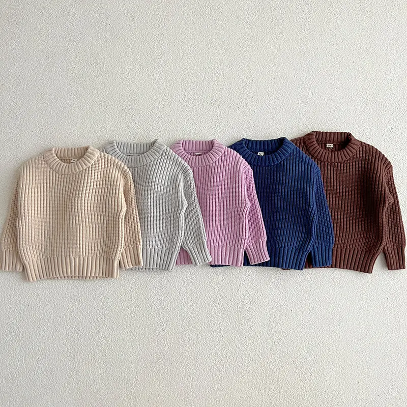 Autum Children Baby Loose Sweater Knitted Winter Baby Boy Girl Clothes Round Neck Kid Toddler Girl Boy Pullover Baby Outerwear