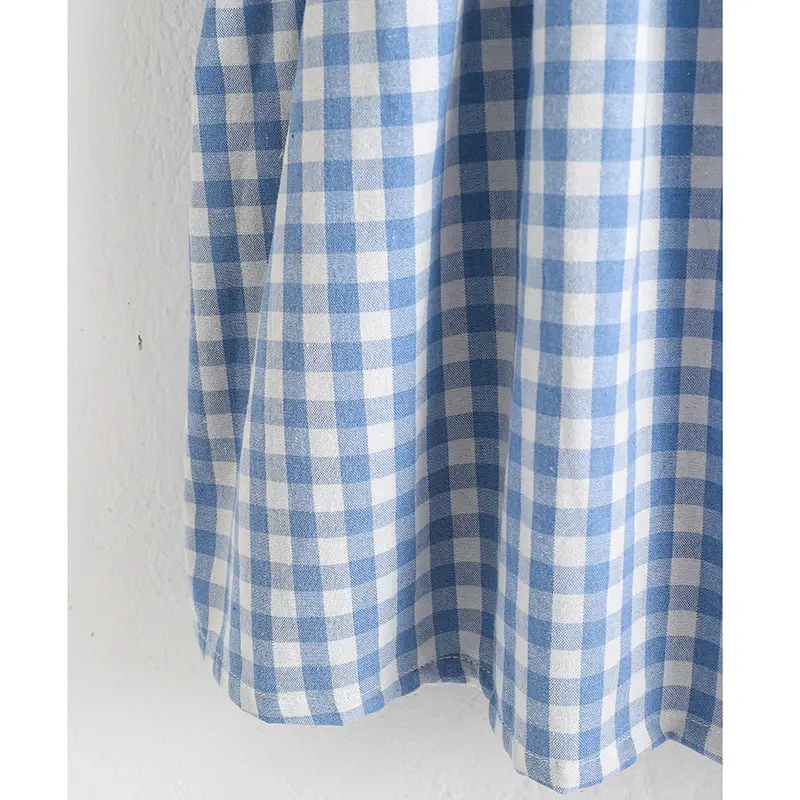 Girls Toddler Princess Dresses Girls Fashion Blue Plaid Dress Kids Flying Sleeves Party Clothes Cotton Summer New Little Dress