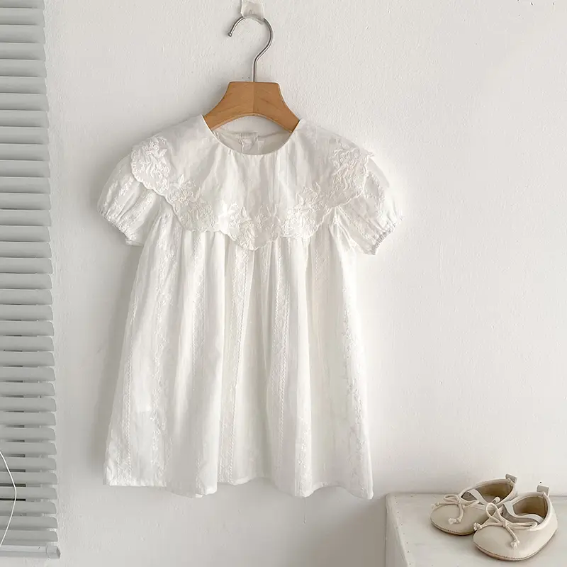 New Summer Kids Baby Girls Dress Sweet Embroidery Princess Dress New Cotton Kids Baby Girls Dress Children Clothes Dress Outfits