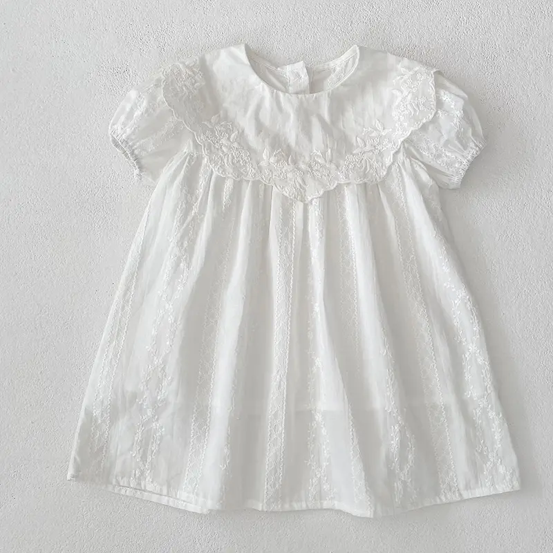 New Summer Kids Baby Girls Dress Sweet Embroidery Princess Dress New Cotton Kids Baby Girls Dress Children Clothes Dress Outfits