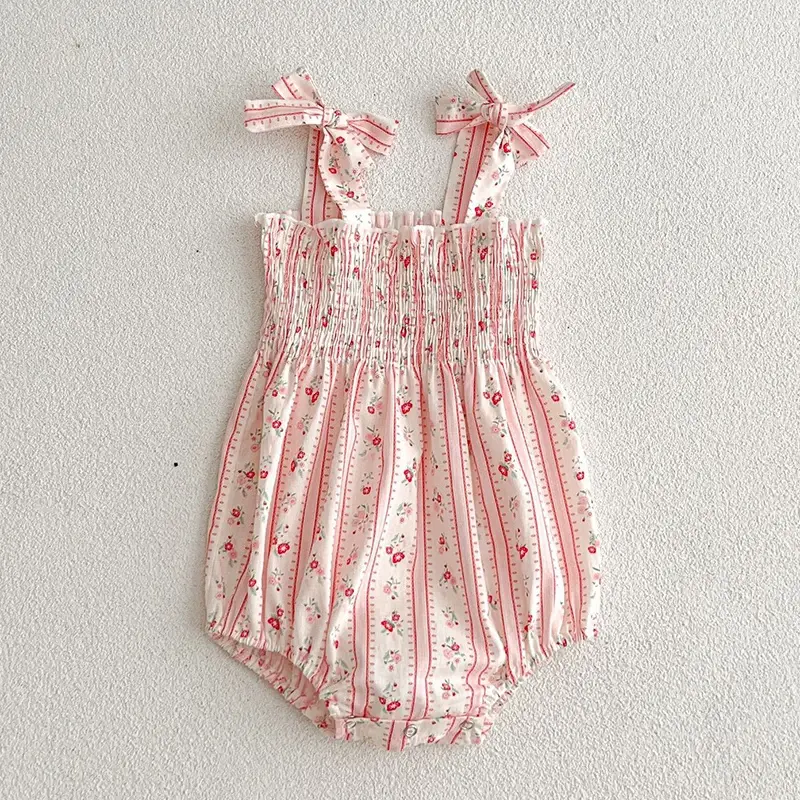 2025 New Toddler Baby Girls Jumpsuit Summer 0-24M Children Clothes Sleeveless Cotton Floral Printing Newborn Baby Girl Romper