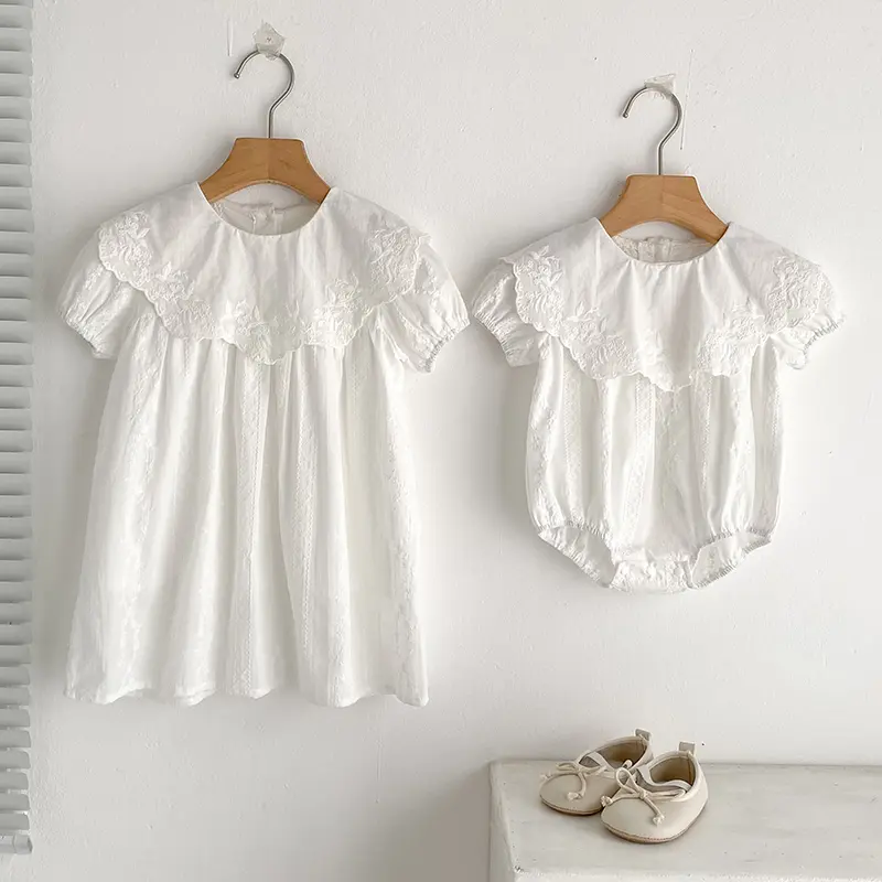 New Summer Kids Baby Girls Dress Sweet Embroidery Princess Dress New Cotton Kids Baby Girls Dress Children Clothes Dress Outfits