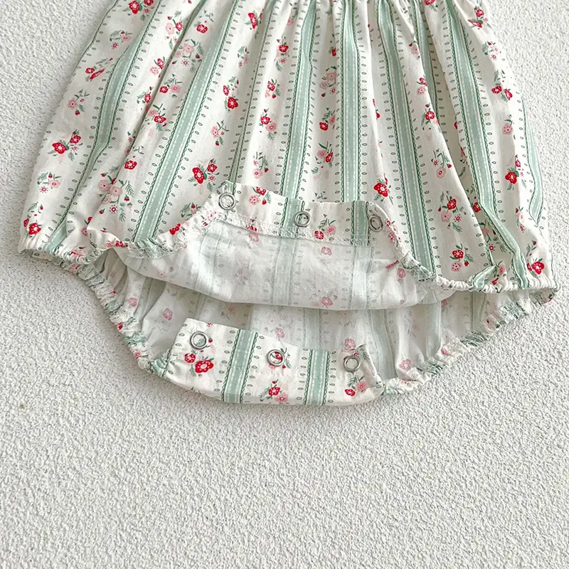 2025 New Toddler Baby Girls Jumpsuit Summer 0-24M Children Clothes Sleeveless Cotton Floral Printing Newborn Baby Girl Romper