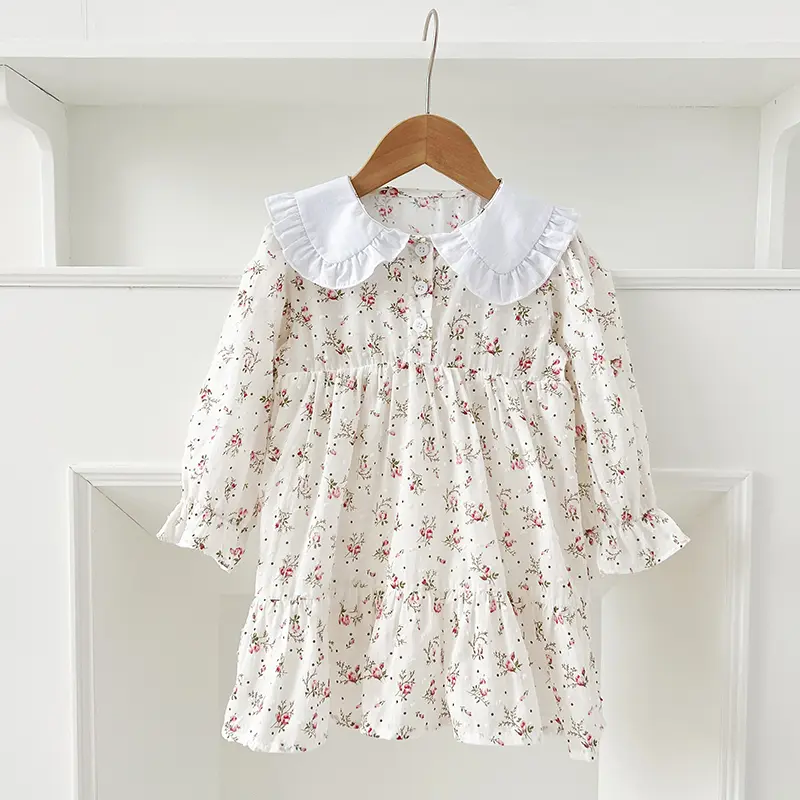 Family Sister Matching Dress Newborn Baby Girl Jumpsuit Flower Princes Cotton Long Sleeve Baby Dress Autumn Baby Sisters Clothes