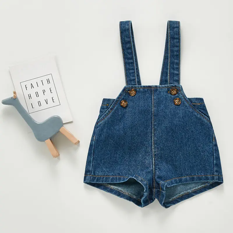 Autumn Toddler Baby Boys Cowboy Romper  Baby Boys Girls Solid Color Denim Romper Sleeveless Baby Denim Jumpsuit Pocket Bodysuit