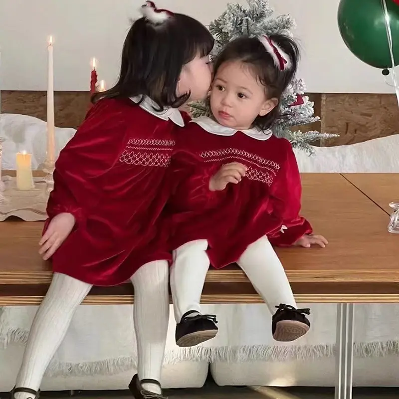 Toddler Christmas Dress 1-6Yrs New Year's Girl Dress Girls Kids Child Red Dresses Baby Girl Xmas Party Princess Costumes Clothes