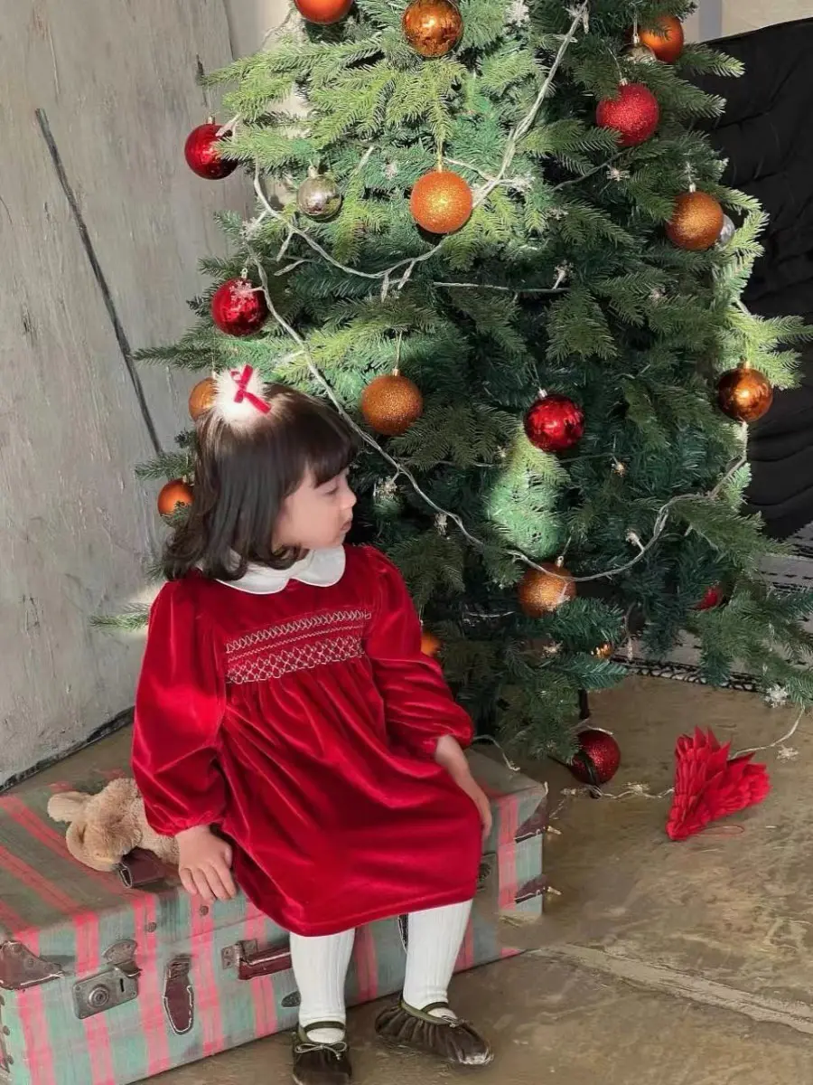 Toddler Christmas Dress 1-6Yrs New Year's Girl Dress Girls Kids Child Red Dresses Baby Girl Xmas Party Princess Costumes Clothes