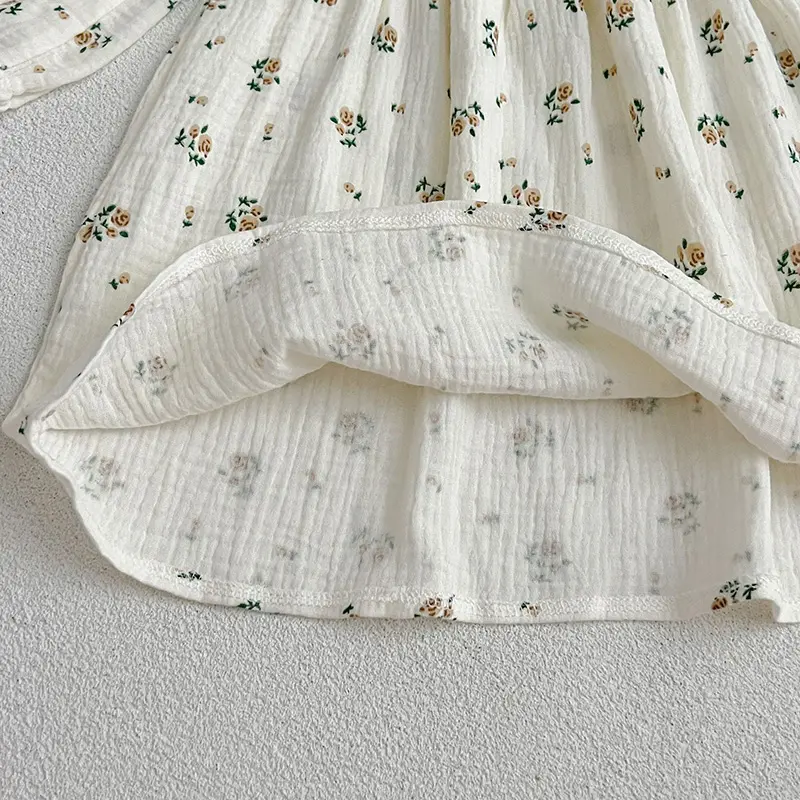 Spring Autumn Kids Baby Girls Long Sleeve Sweet Rose Printing Princess Dress Casual Baby Girls Dress Children Clothes Dress