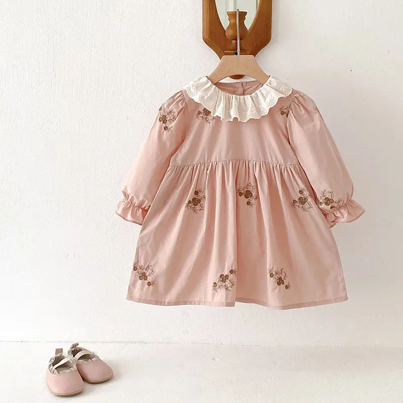 2025 Summer Girls Ruffled Fly-sleeve Dress Children's Baby Floral Princess Dress Spring Little Girls Casual Cute Clothes Dress