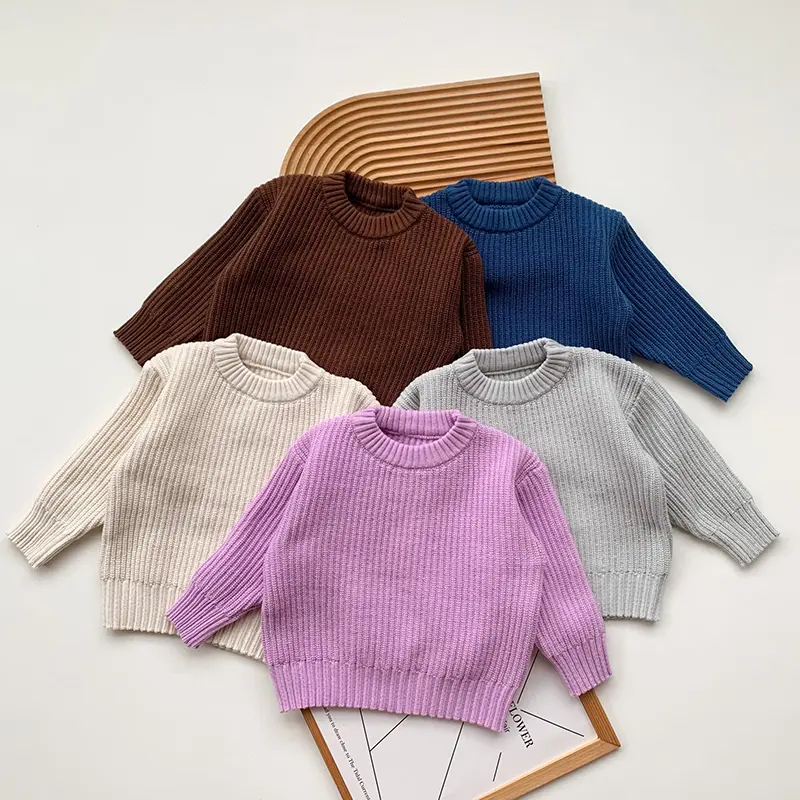 Autumn Boys Girls Sweaters Newborn Infant Knit Wear Toddler Knitting Pullovers Tops Spring Baby Girl Boy Sweaters Kids Sweaters
