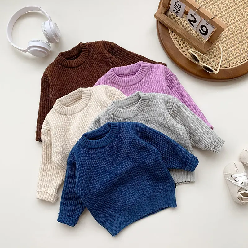Autumn Boys Girls Sweaters Newborn Infant Knit Wear Toddler Knitting Pullovers Tops Spring Baby Girl Boy Sweaters Kids Sweaters