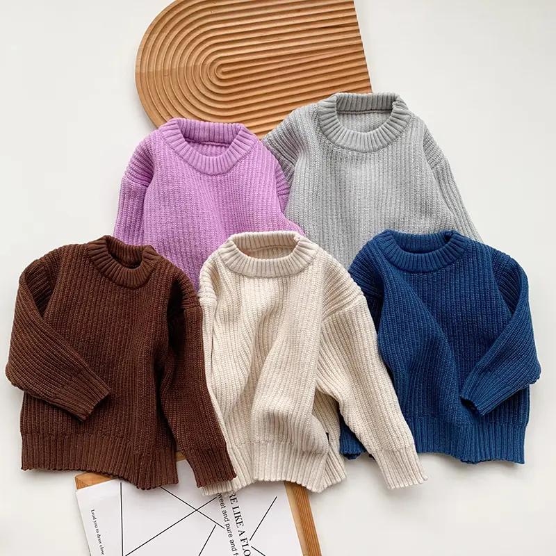 Autumn Boys Girls Sweaters Newborn Infant Knit Wear Toddler Knitting Pullovers Tops Spring Baby Girl Boy Sweaters Kids Sweaters