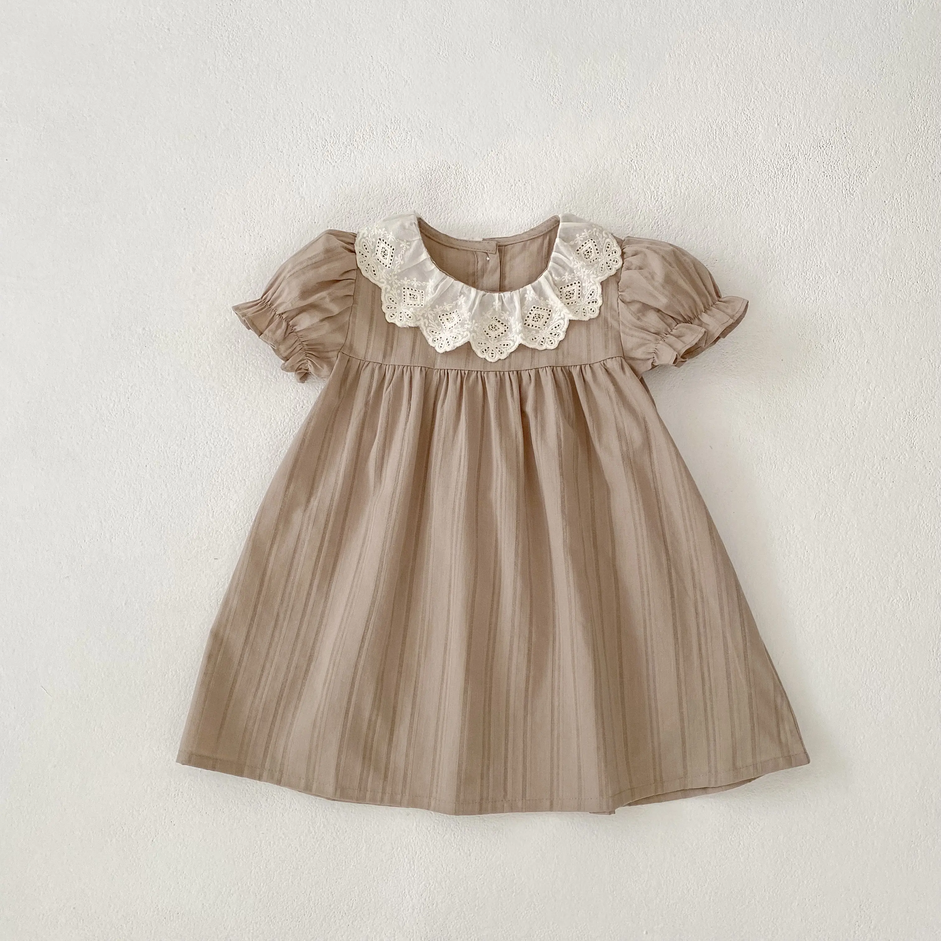 1-6Yrs Kids Baby Dress Summer Girls Sweet Lace Collar Princess Dress New Kids Baby Girls Dress Cotton Children Clothes Dress