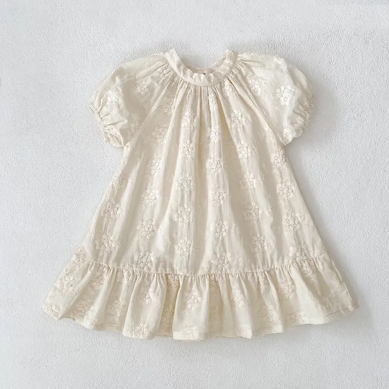 1-6Yrs Baby Princess Dress Summer Girls Dress Cotton Girl Dress Flower Embroidery Lace Girl Dress Cute Girl Dress Korean Style