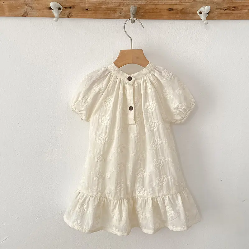 1-6Yrs Princess Dress Summer Girls Dress Cotton Baby Girl Dress Flower Embroidery Lace Girl Dress Cute Girl Dress Korean Style