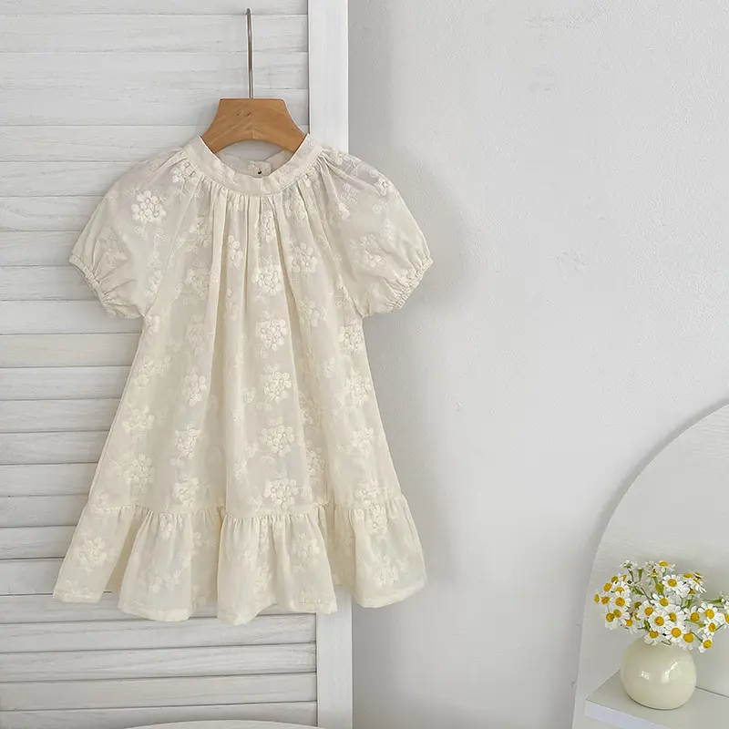 1-6Yrs Princess Dress Summer Girls Dress Cotton Baby Girl Dress Flower Embroidery Lace Girl Dress Cute Girl Dress Korean Style