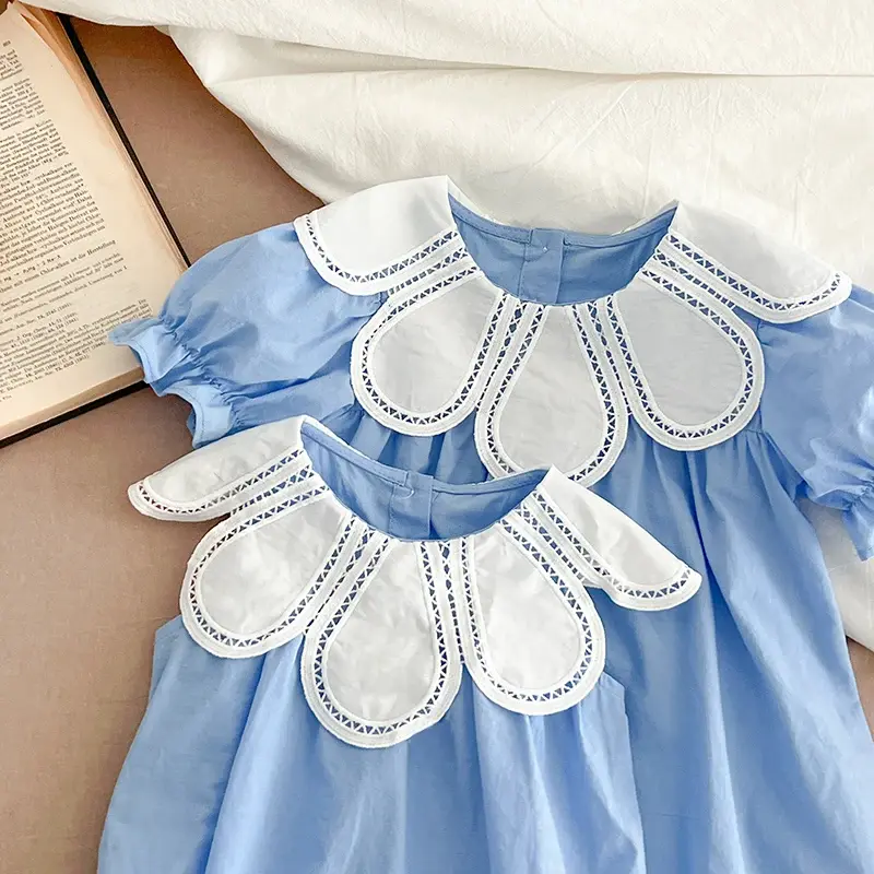 2025 New Summer Petal Collar Jumpsuit Children Clothes Toddler Baby Girls Jumpsuit Sleeveless Cotton Infant Baby Girls Bodysuits