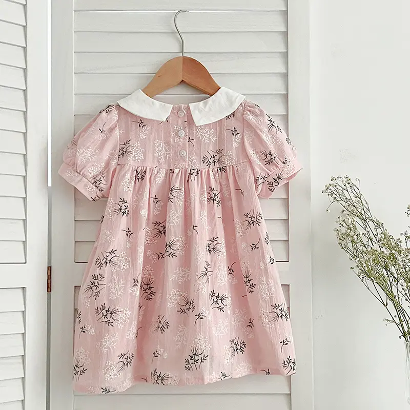 New Girls Flower Girl Dresses 1-6Yrs Summer Baby Dresses Girls Pink Girls Dresses Fashion Kids Dress Children's Costumes Clothes