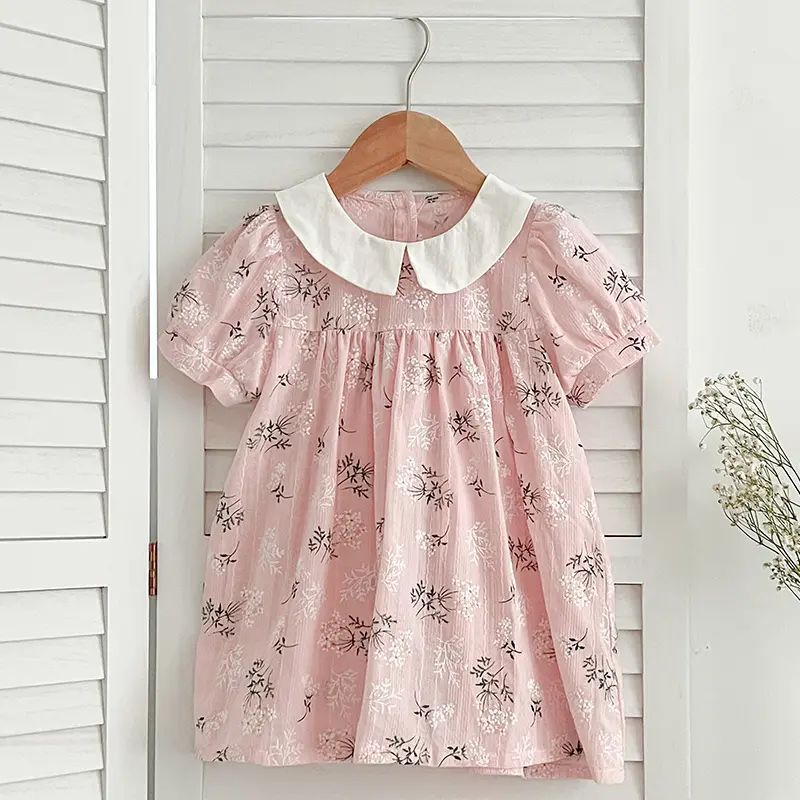 New Girls Flower Girl Dresses 1-6Yrs Summer Baby Dresses Girls Pink Girls Dresses Fashion Kids Dress Children's Costumes Clothes