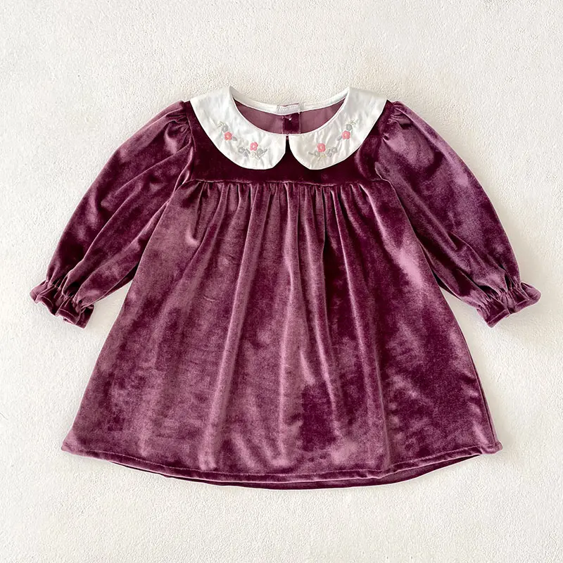 Autumn Baby Girl Clothes Embroidery Christmas Party Dress Costume 1-6Yrs Toddler Girl Birthday Kids Clothing Christmas Dresses