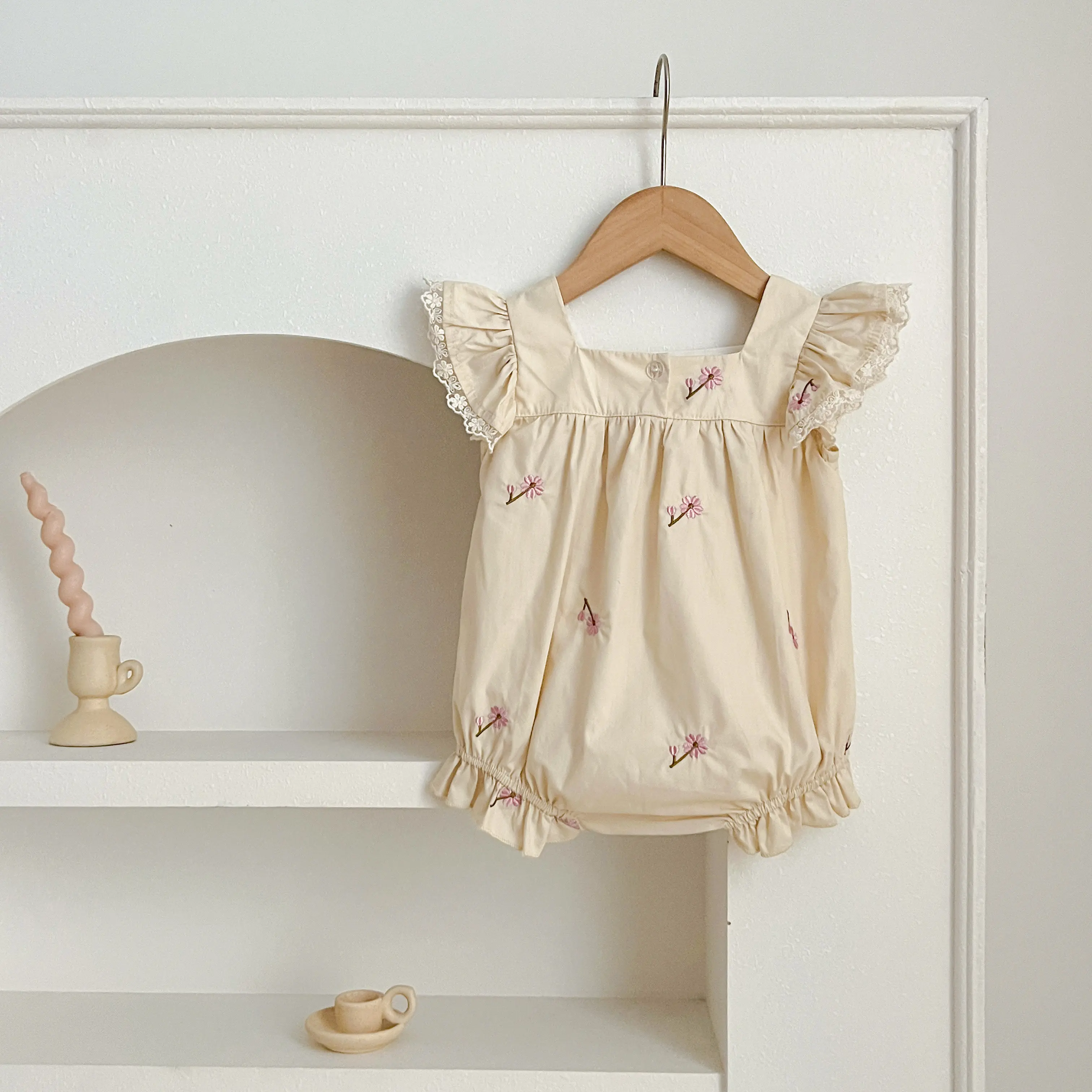 New Summer Newborn Clothes Kids Baby Girls Rompers New Infant Kids Baby Girls Sleeveless Embroider Flower Baby Rompers Clothes