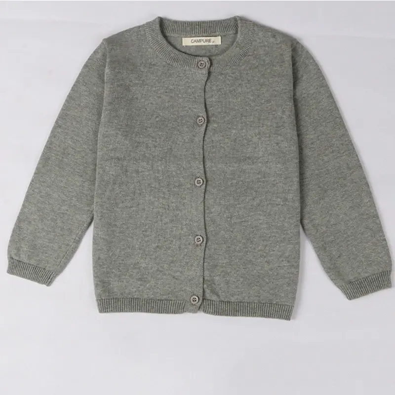 Toddler Boys Girls Kint Cardigan Long Sleeve Kids Crewneck Button Sweaters Cotton School Uniform Knit Tops Outwear Girls Sweater