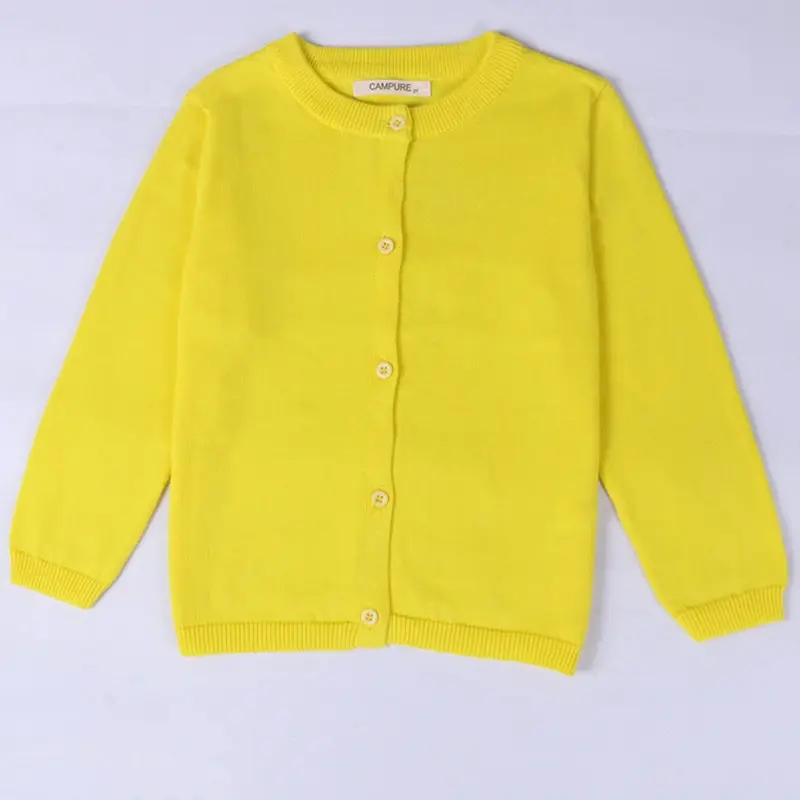 Toddler Boys Girls Kint Cardigan Long Sleeve Kids Crewneck Button Sweaters Cotton School Uniform Knit Tops Outwear Girls Sweater