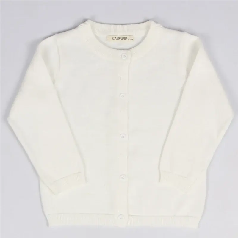 Toddler Boys Girls Kint Cardigan Long Sleeve Kids Crewneck Button Sweaters Cotton School Uniform Knit Tops Outwear Girls Sweater