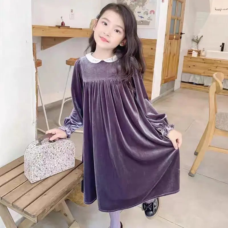 Toddler Girl Party Dress Autumn Winter 1-6Years Children Christmas And New Year Princess Dress Red Velvet Girl Carnival Costume