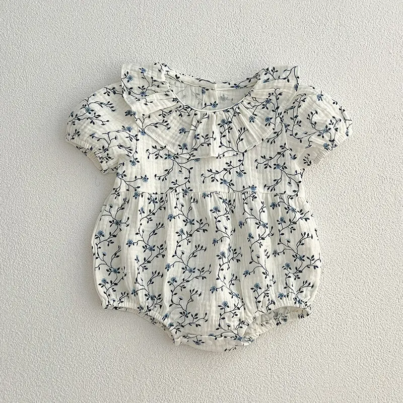 Summer New Kids Baby Girls Short Sleeve Sisters Print Dress Infant Rompers Kids Baby Girls Sweet Princess Clothes Rompers