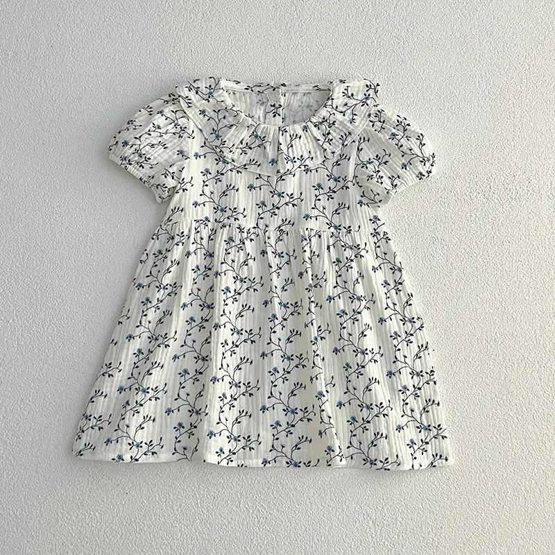 Summer New Kids Baby Girls Short Sleeve Sisters Print Dress Infant Rompers Kids Baby Girls Sweet Princess Clothes Rompers