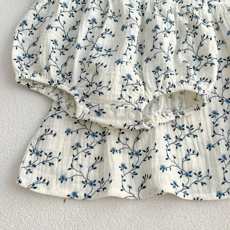 Summer New Kids Baby Girls Short Sleeve Sisters Print Dress Infant Rompers Kids Baby Girls Sweet Princess Clothes Rompers