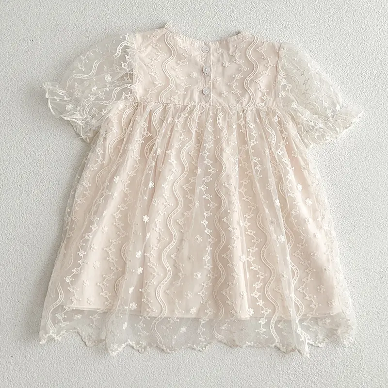 Summer Lace Baby Girls Dress Short Sleeve Dresses Weddings Kids Birthday Party Princess Dress Children Tulle Vestidos Clothes