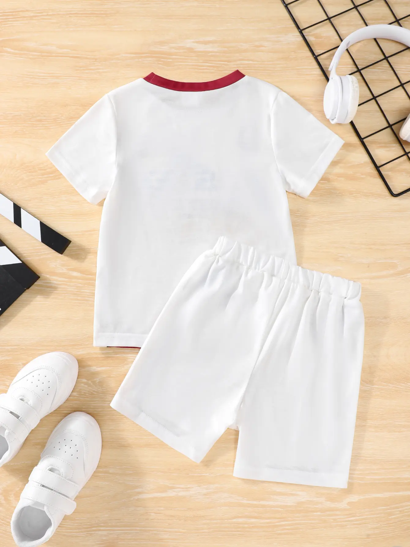 Summer 2-Piece Set, Comfortable And Soft, Loose And Casual, Outdoor, Trendy And Fashionable, Letter Print Boys' Set