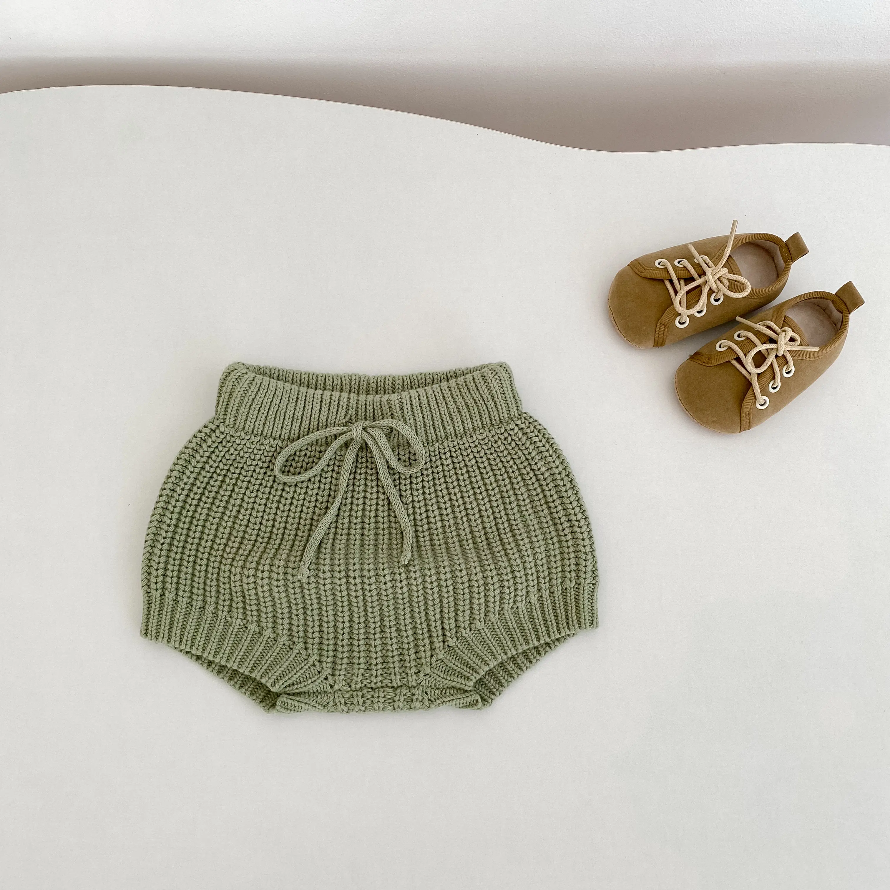 0-3 year old baby clothing, green and white striped baby knitted suit, classic and easy to wear for boys and girls