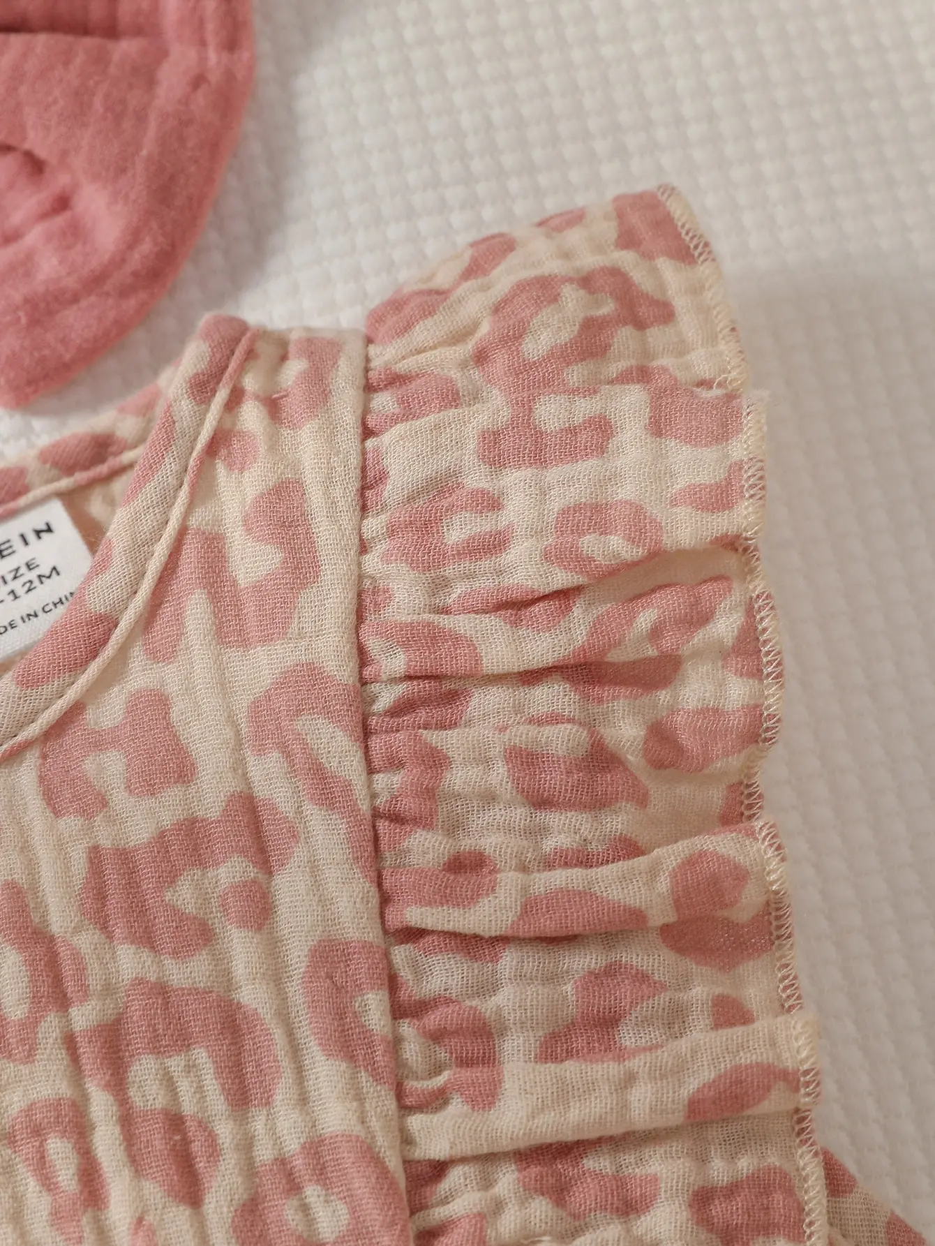 Summer Newborn Pure Cotton Sleeveless Triangular Climbing Dress For Girls Pink Bow Leopard Print Hatcoat Headband 2-Piece Set